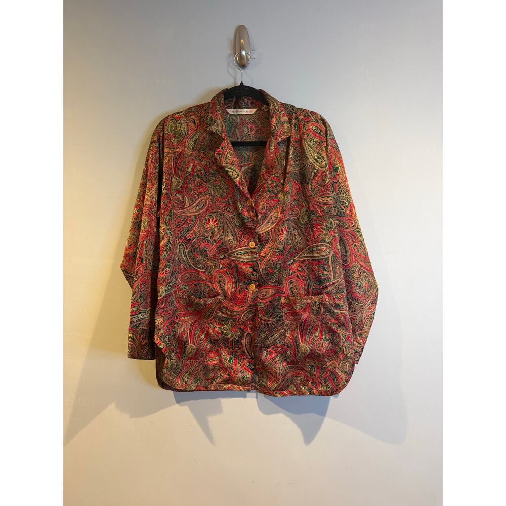 Victoria’s Secret Paisley Print Button Front Blouse Jacket Small